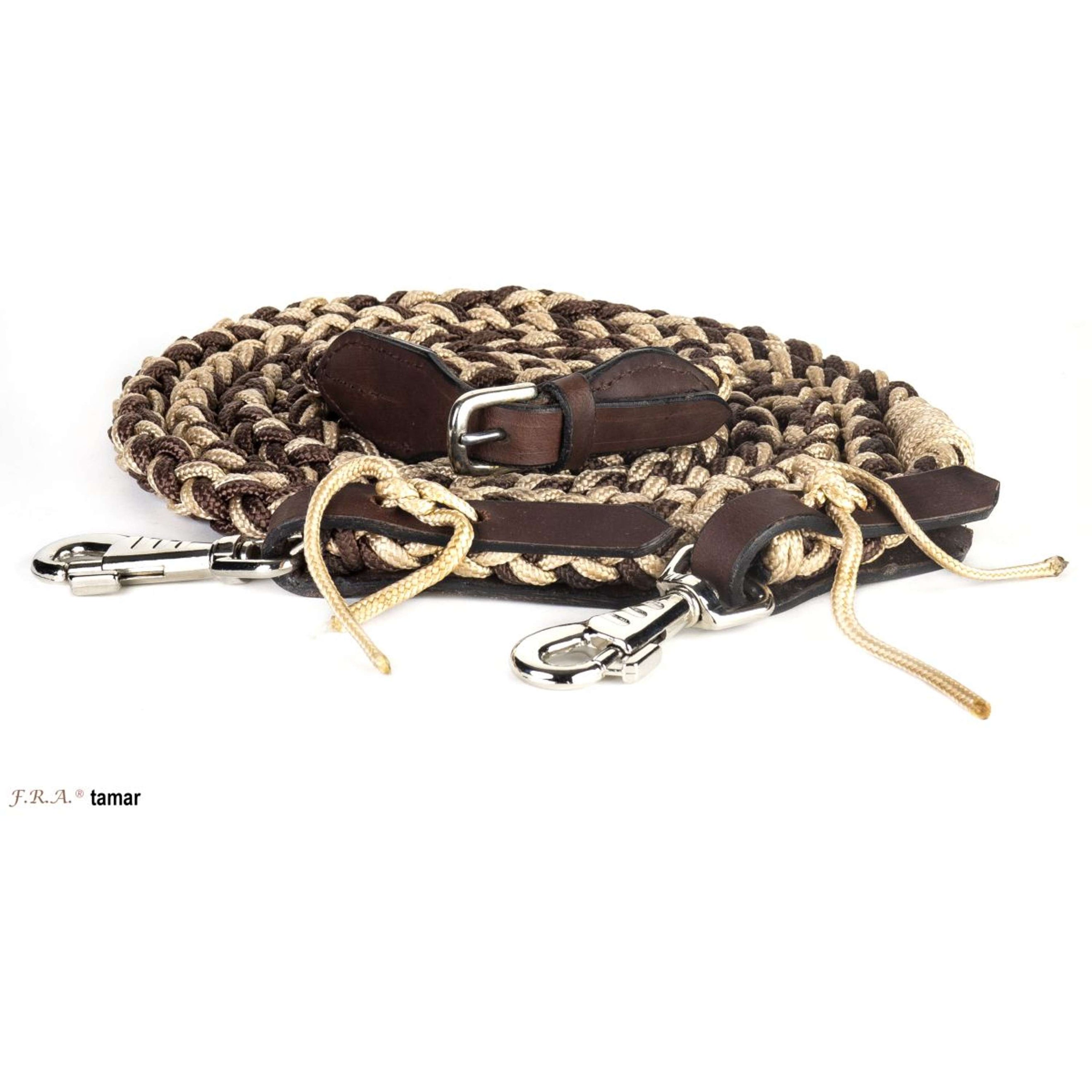 F.R.A. Riendas Tamar Algodón Trenzado Marron Beige F.R.A. Riendas Tamar Algodón Trenzado Marron Beige