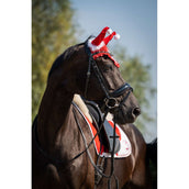 HB Ruitersport Bonete para Orejas Christmas Christmas Red Glitter