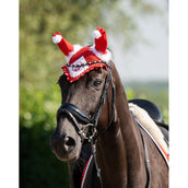 HB Ruitersport Bonete para Orejas Christmas Christmas Red Glitter