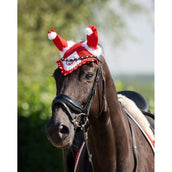 HB Ruitersport Bonete para Orejas Christmas Christmas Red Glitter