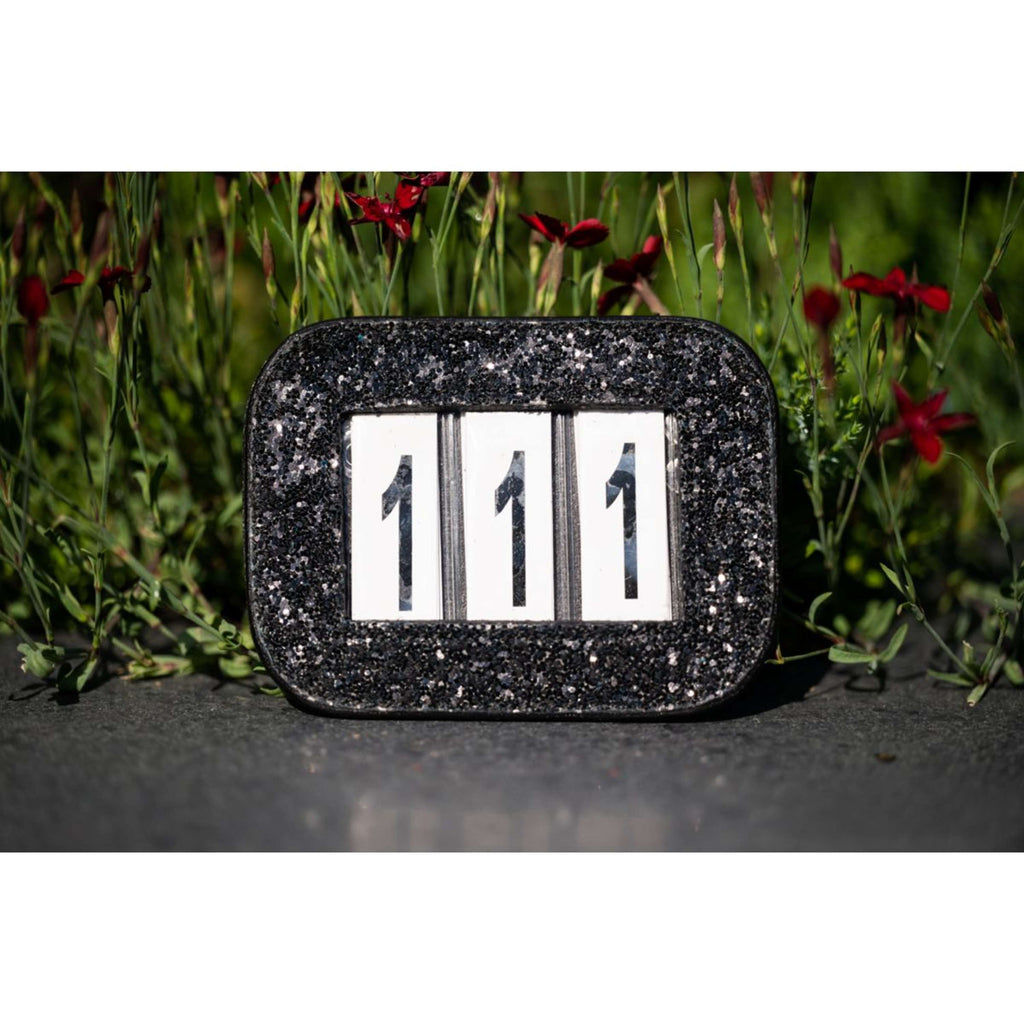 HB Números de Brida Glitter Negro