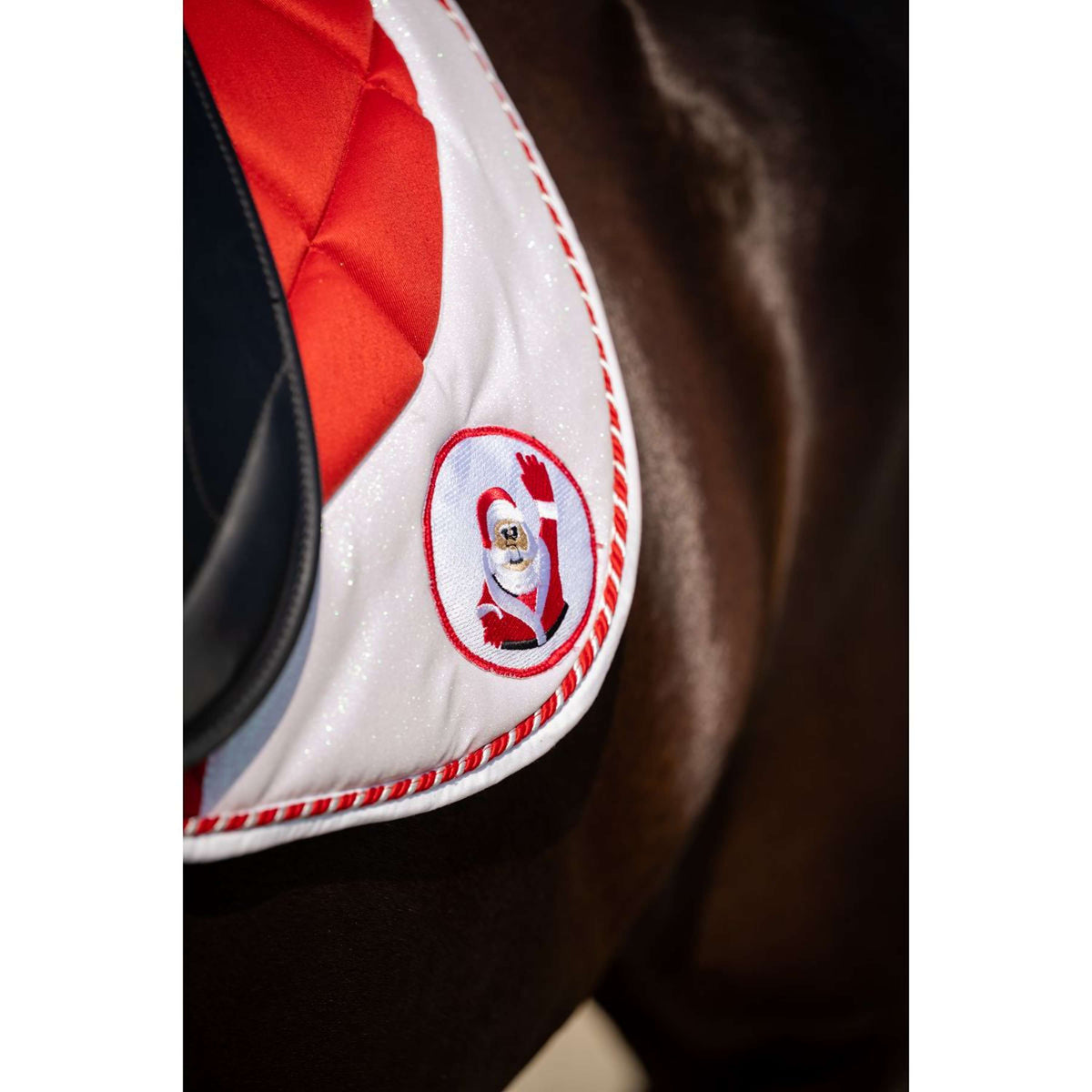 HB Mantilla Christmas Christmas Red Glitter