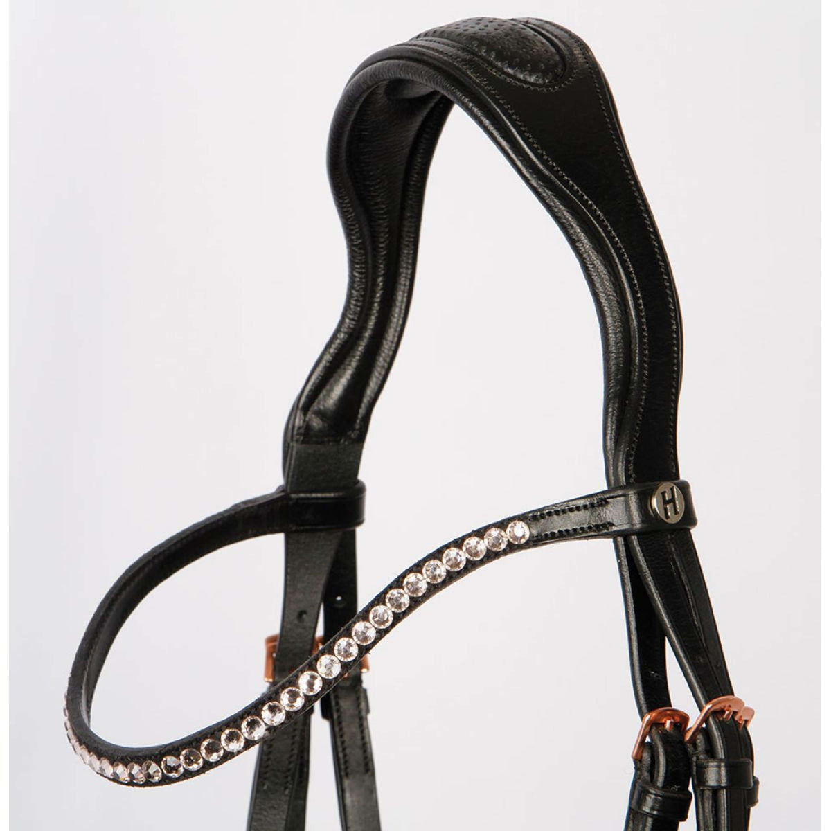 Harry's Horse Brida Rosegold Lacque II con Muserola Ajustable Negro