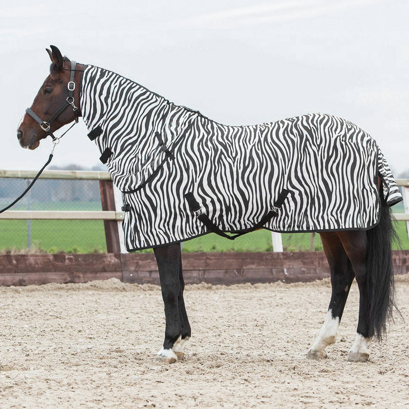 Harry's Horse Manta Antimoscas Capucha Desmontable Zebra