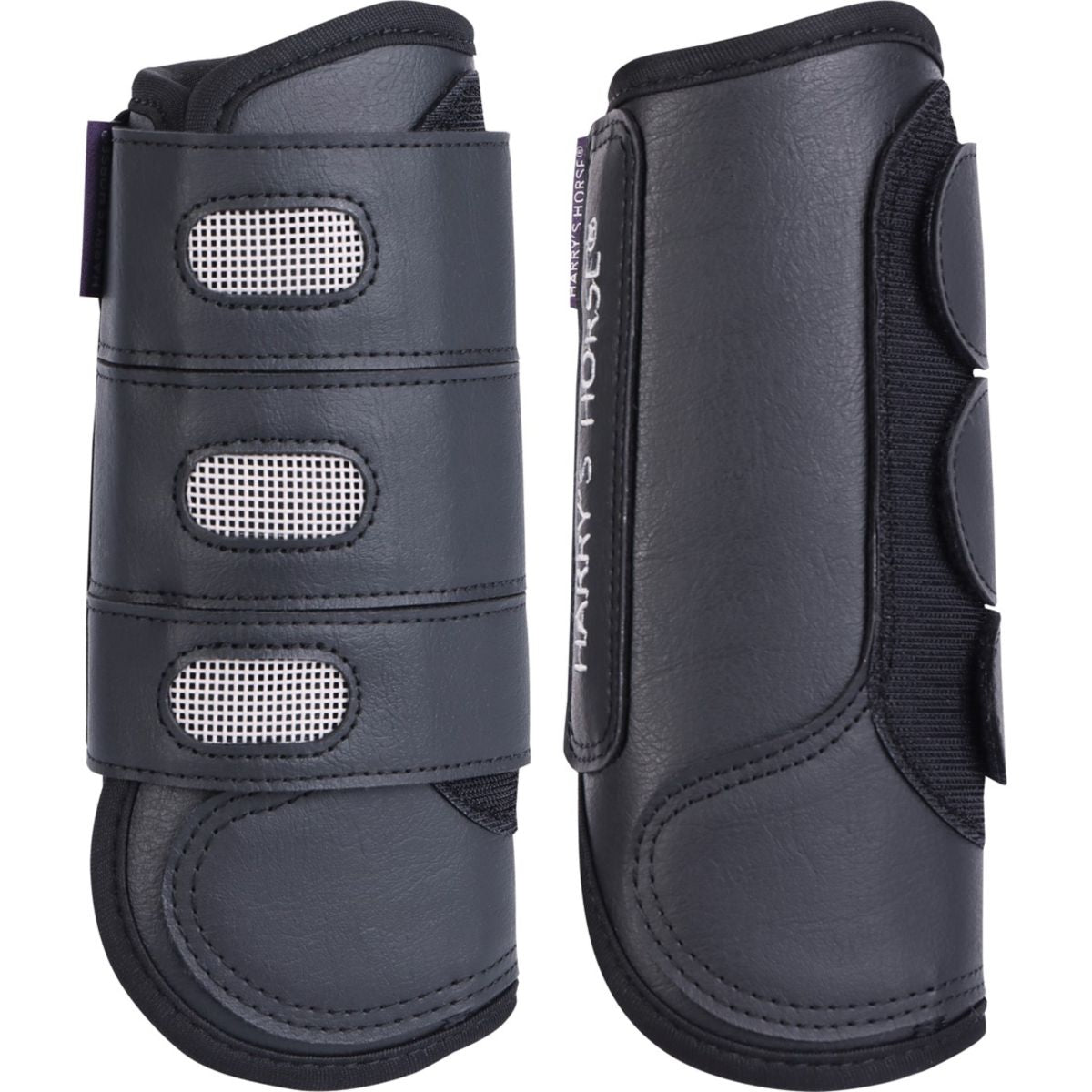 Harry's Horse Protectores de piernas Eventing Front Negro