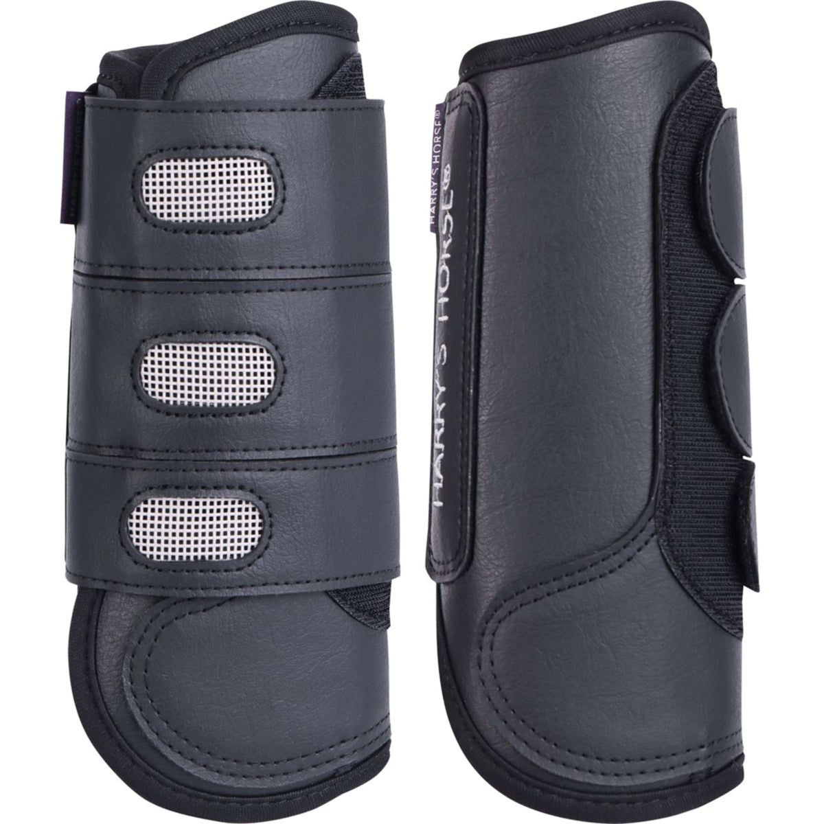 Harry's Horse Protectores de piernas Eventing Front Negro