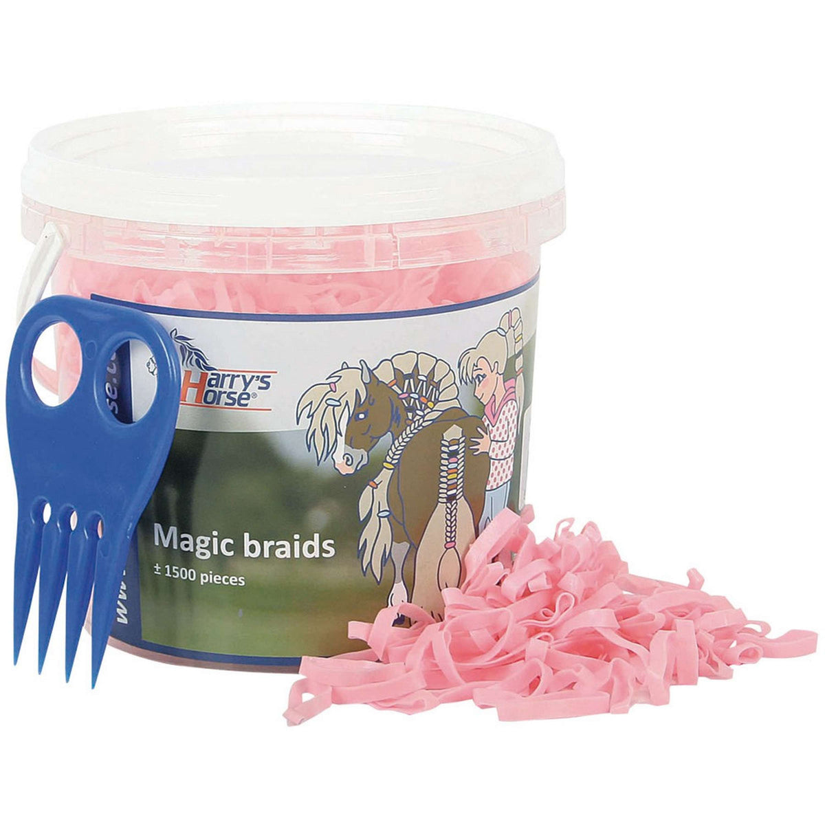 Harry's Horse Bandas Elásticas Magic Braids Tarro Rosa