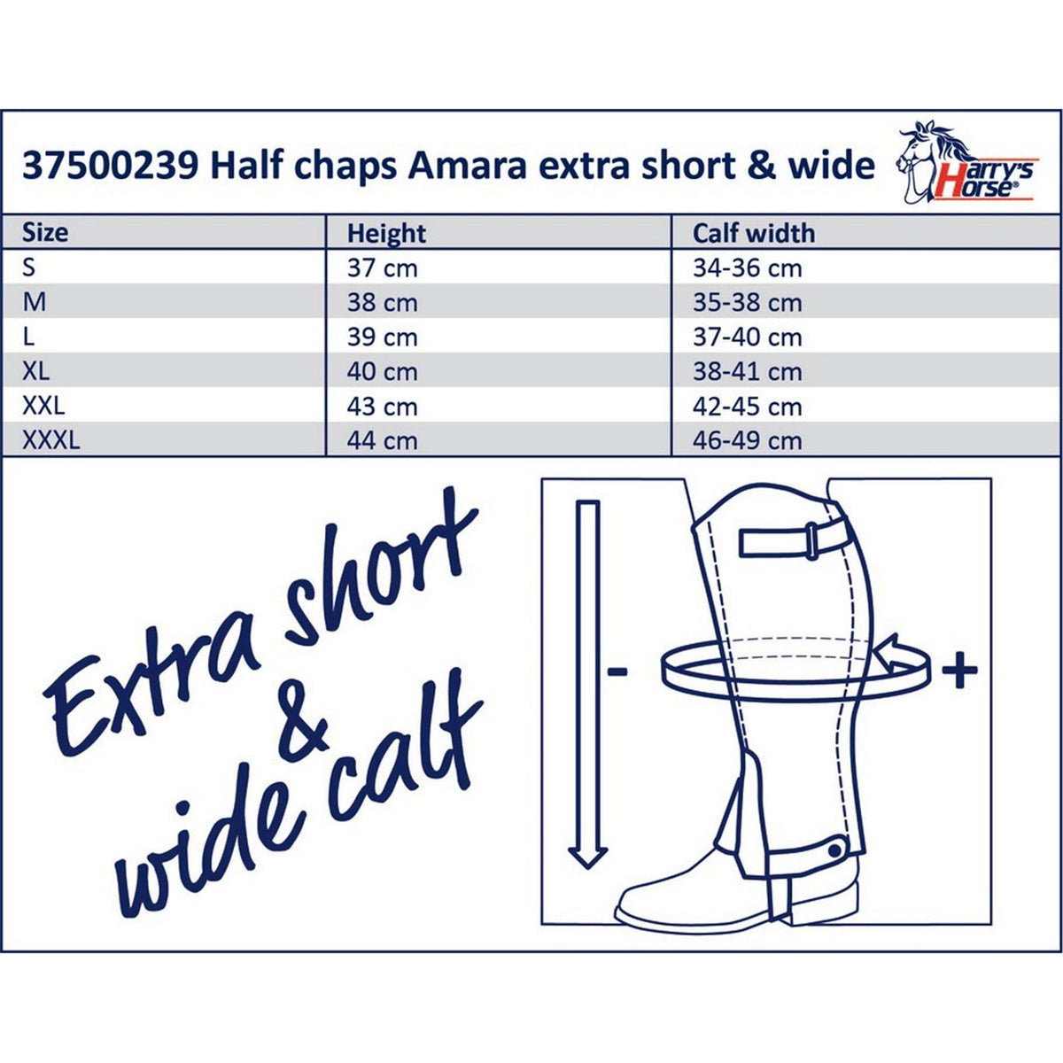 Harry's Horse Minichaps Amara Short Wide Negro