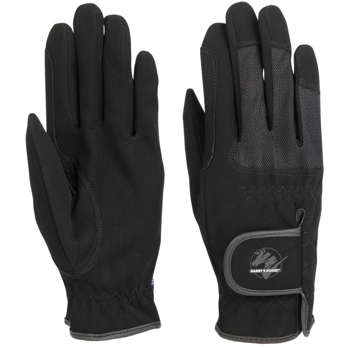 Harry's Horse Guantes de Equitación Domy Suede Mesh Negro