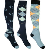 HKM Calcetines Cardiff Juego de 3 Azul Oscuro/Sage