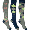 HKM Calcetines de Equitación Cardiff Juego de 3 Azul Marino/Verde Oliva