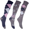 HKM Calcetines de Equitación Cardiff Set de 3 Gris/Azul