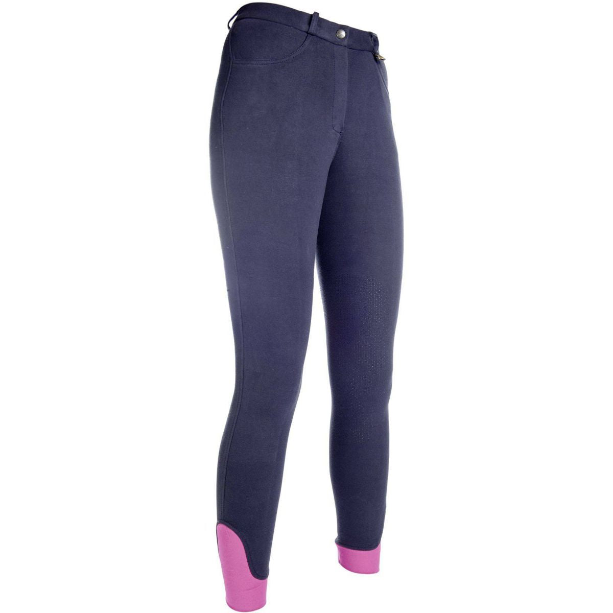 HKM Pantalón de Equitación Kate Rodilla de Silicona Azul oscuro