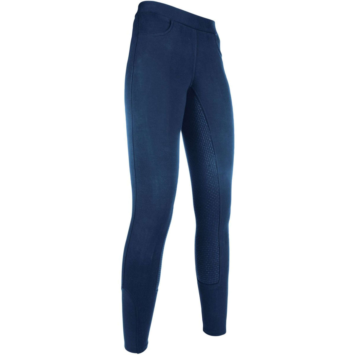 HKM Legging de Equitación Yvi Silicona Asiento Completo Azul oscuro