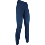 HKM Legging de Equitación Yvi Silicona Asiento Completo Azul oscuro