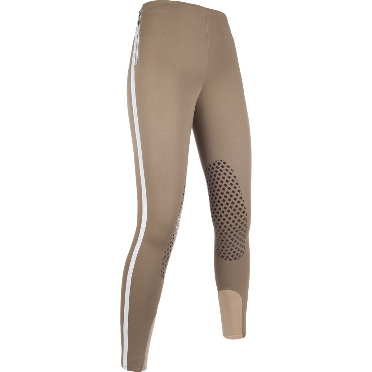HKM Legging de Equitación Glorenza Rodillera de Silicona Taupe
