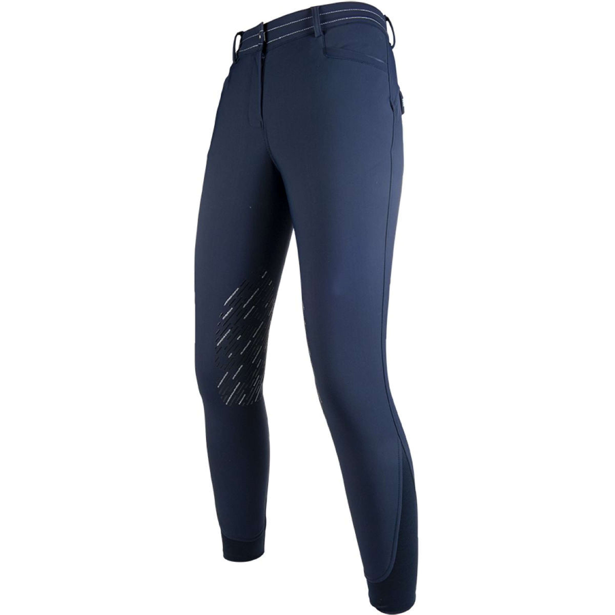 HKM Pantalón de Equitación Elegance Softshell Agarre de Silicona para Rodilla Azul oscuro