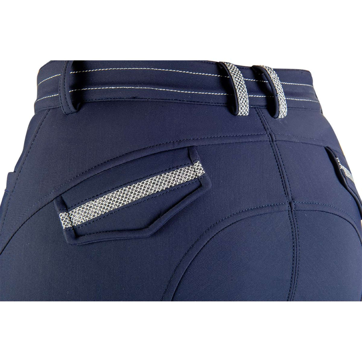 HKM Pantalón de Equitación Elegance Softshell Agarre de Silicona para Rodilla Azul oscuro
