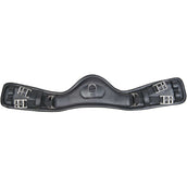 HKM Cincha de Cuero Dressage Anatomic sin elástico Negro