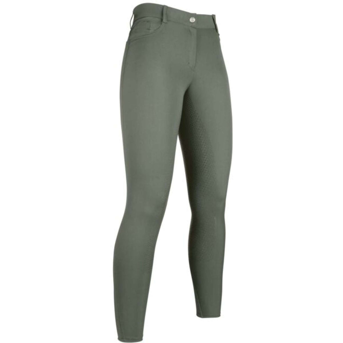 HKM Pantalón de Equitación Sunshine Asiento de Silicona Verde Oliva