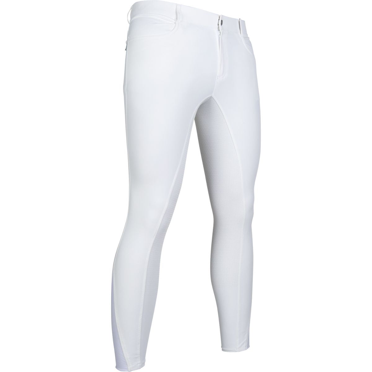 HKM Pantalón de Equitación Sportive Asiento de Silicona Hombre Blanco