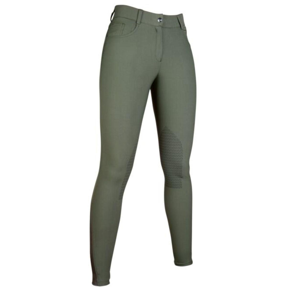 HKM Pantalón de Equitación Sunshine Rodilleras de Silicona Verde Oliva