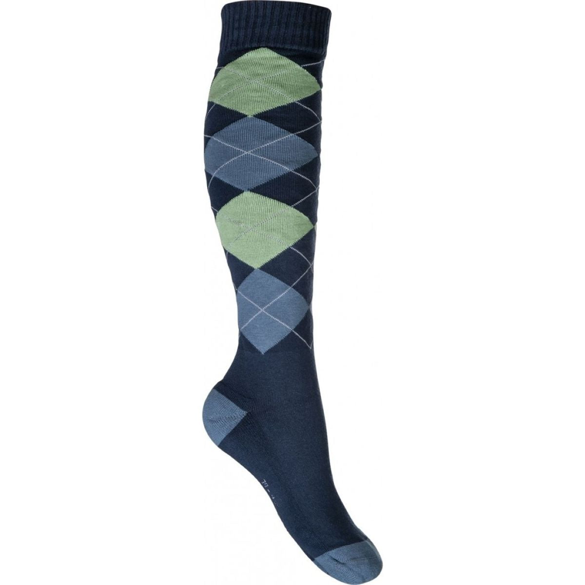 HKM Calcetines de Equitación Karo Warming Up Azul denim a cuadros