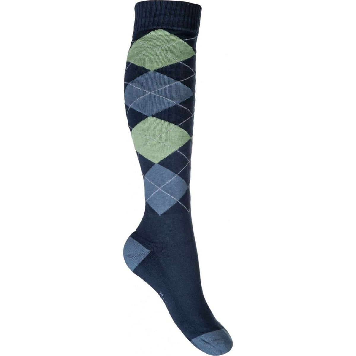 HKM Calcetines de Equitación Karo Warming Up Azul denim a cuadros