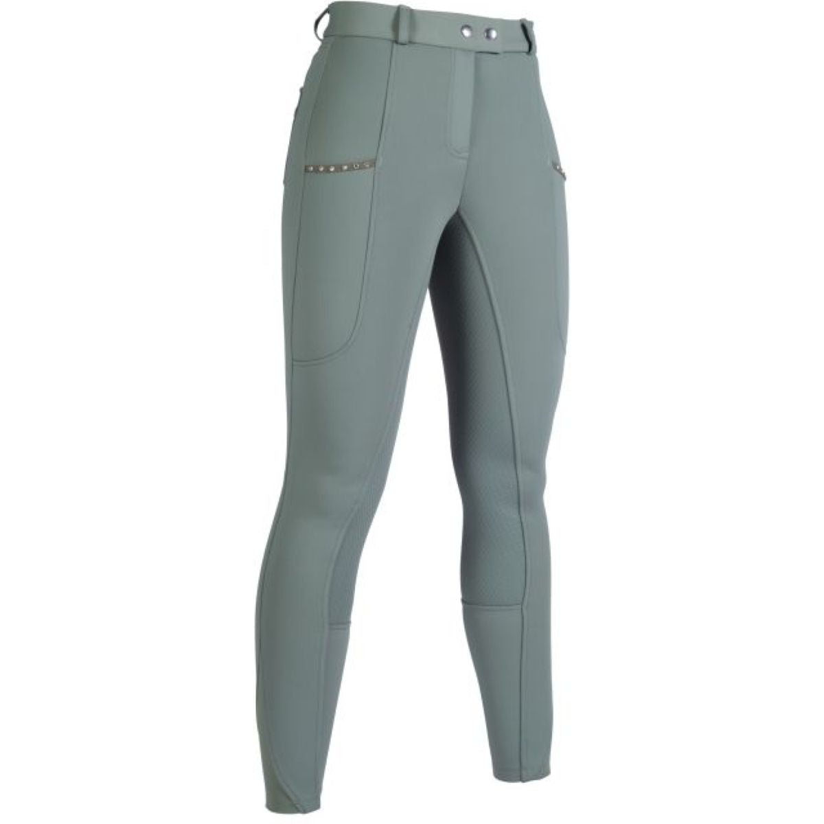 HKM Pantalón de Equitación Monaco Full Grip Winter Verde Oscuro