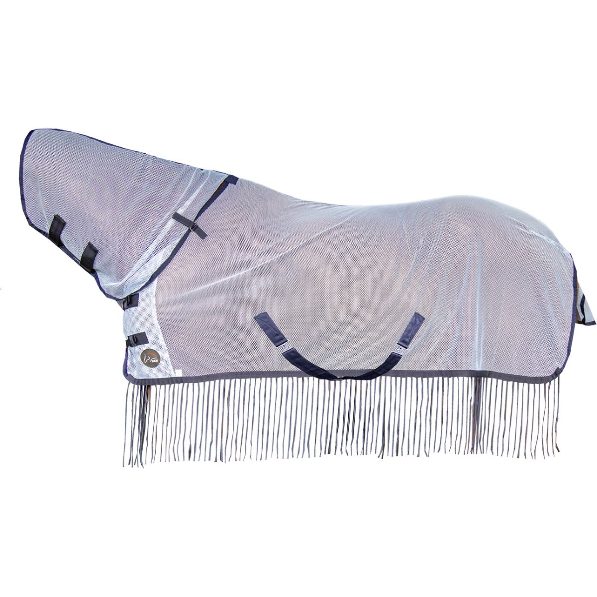 HKM Manta Antimoscas Fringes Cuello Desmontable Plata<>Gris