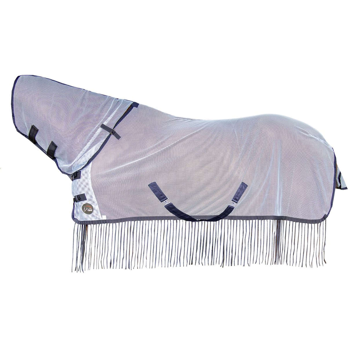 HKM Manta Antimoscas Fringes Cuello Desmontable Plata<>Gris