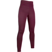 HKM Legging de Equitación Cosy Full Grip Rojo vino