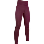 HKM Legging de Equitación Cosy Full Grip Rojo vino