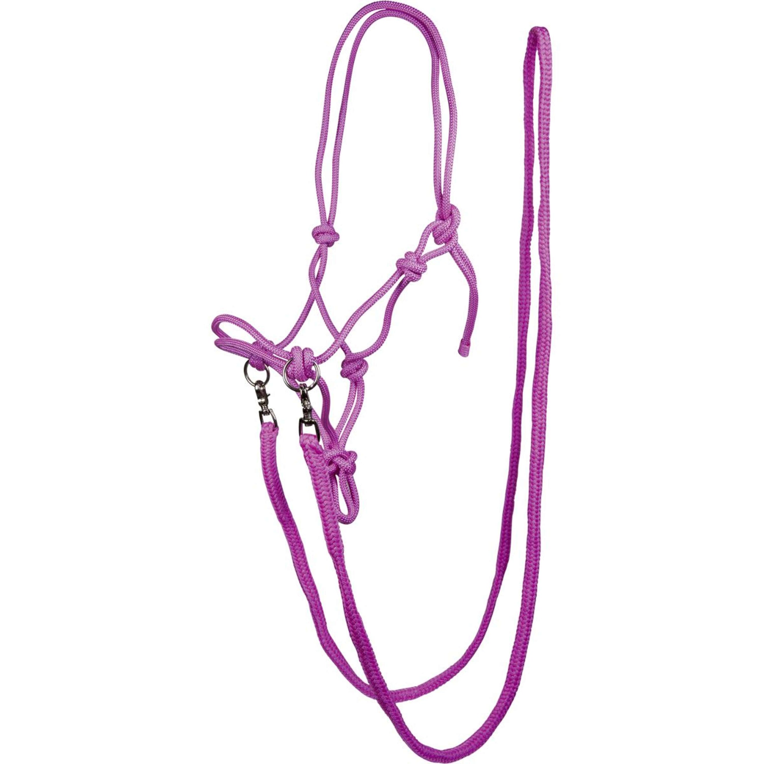 HKM Cabestro de Cuerda con Riendas Rosa HKM Cabestro de Cuerda con Riendas Rosa