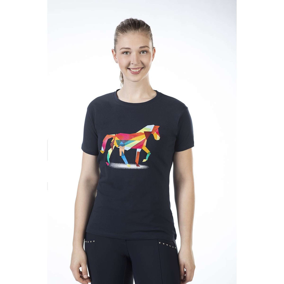 HKM T-Shirt Colourful Horse Azul oscuro