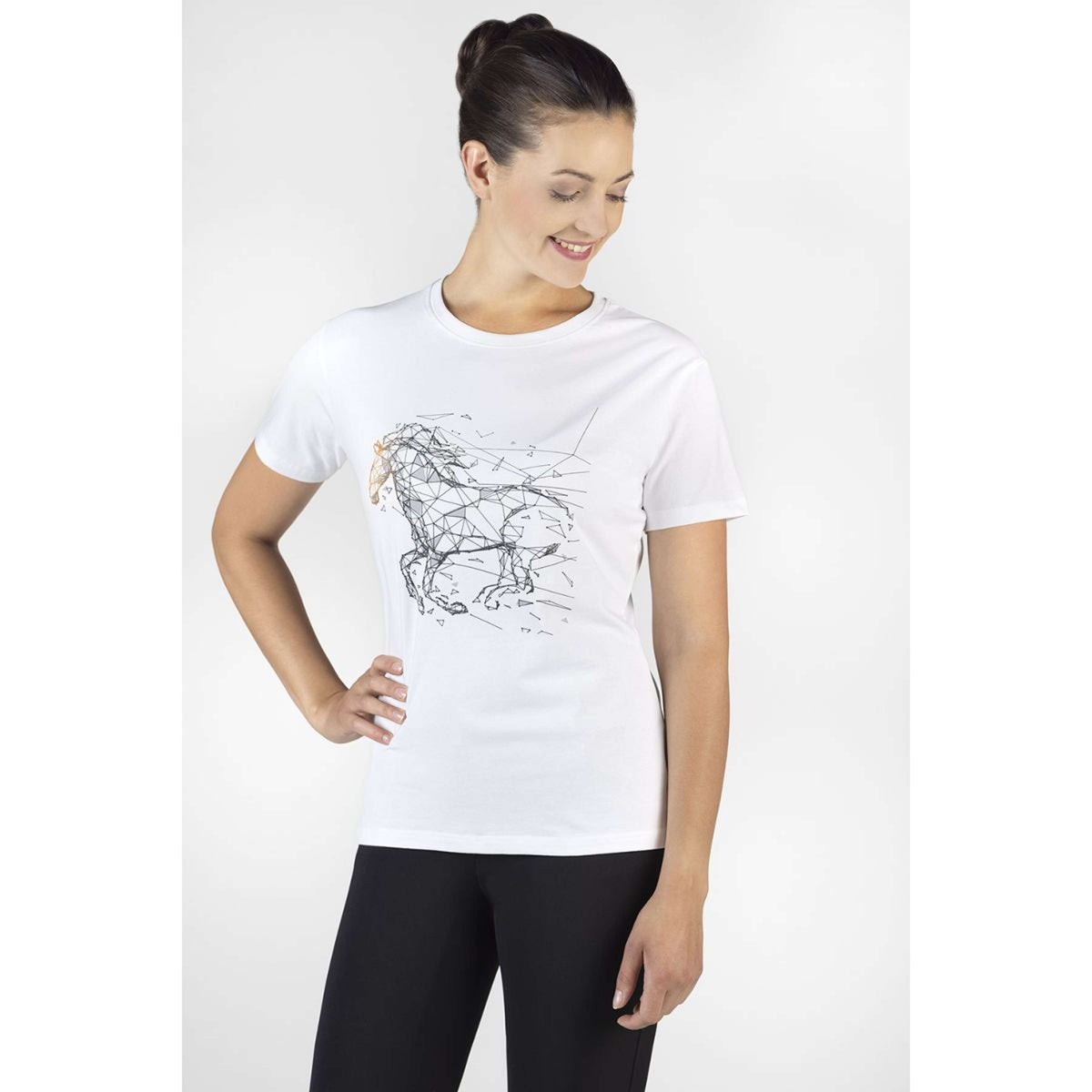 HKM T-Shirt Geometrical Horse Blanco