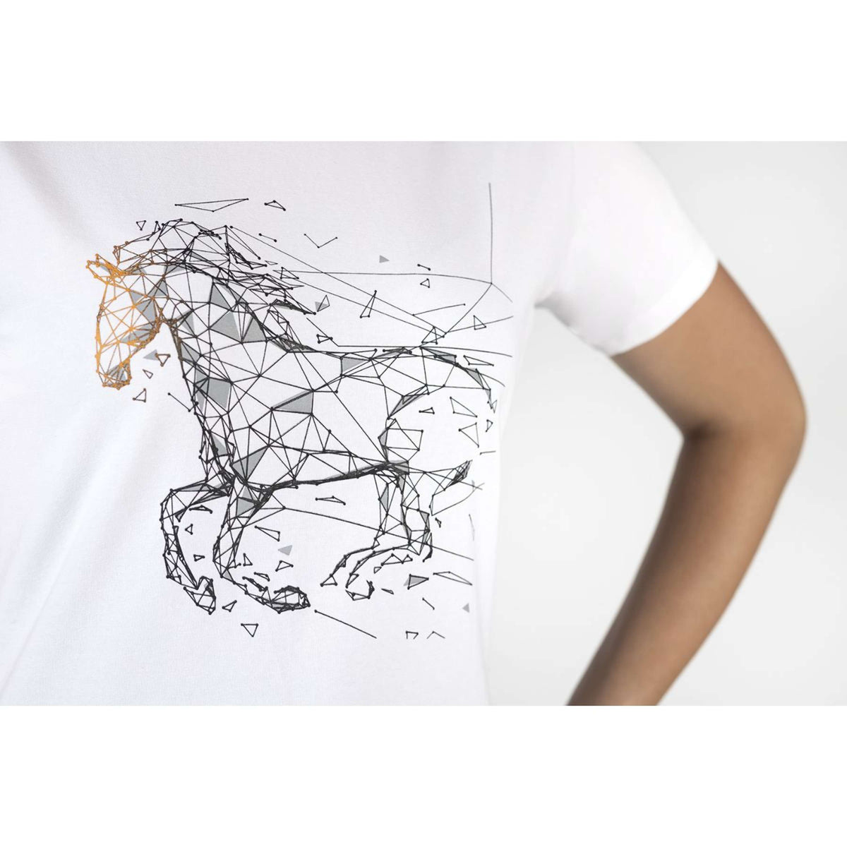 HKM T-Shirt Geometrical Horse Blanco