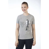 HKM Camiseta Horses leave Hoofprints Manga Corta Gris