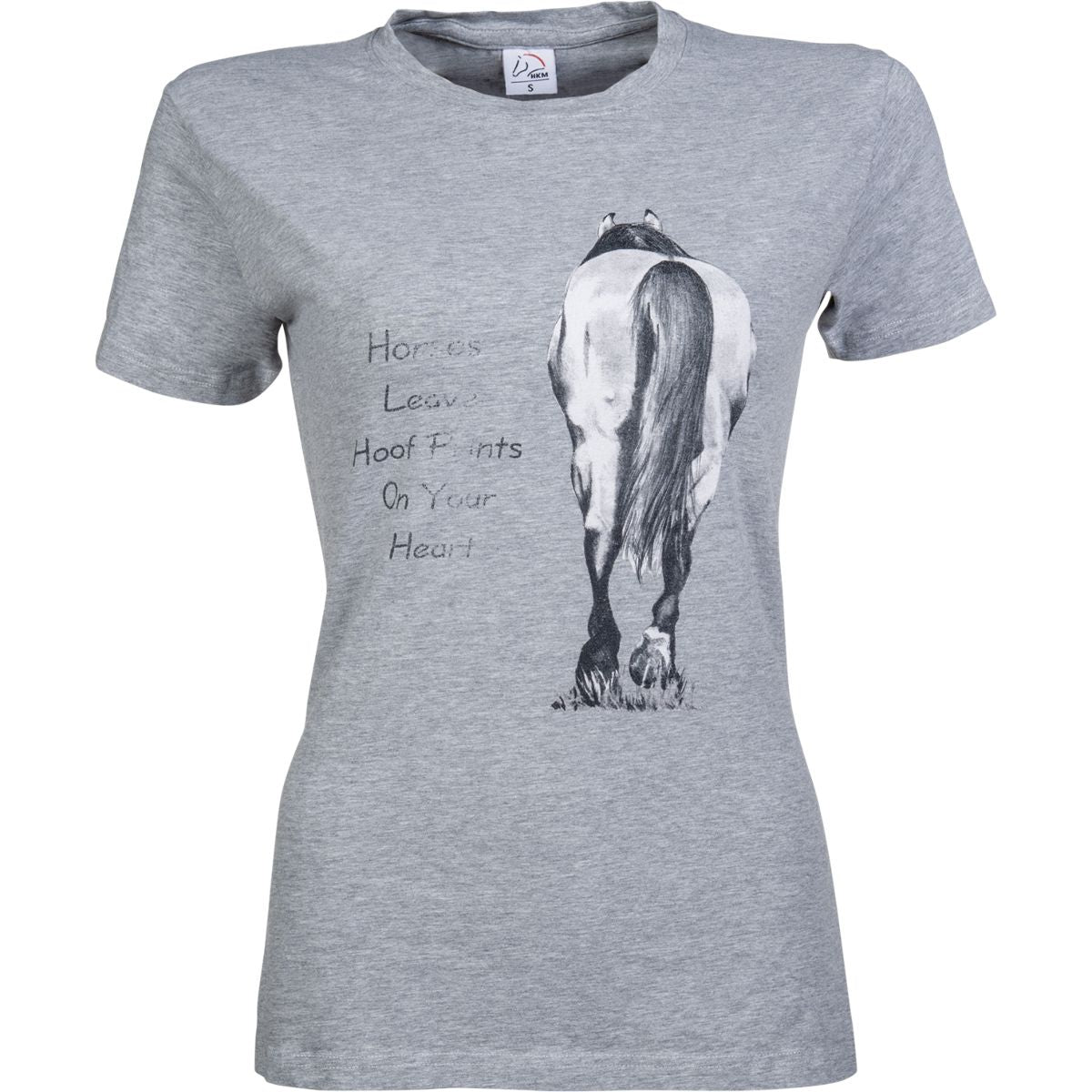 HKM Camiseta Horses leave Hoofprints Manga Corta Gris