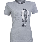 HKM Camiseta Horses leave Hoofprints Manga Corta Gris