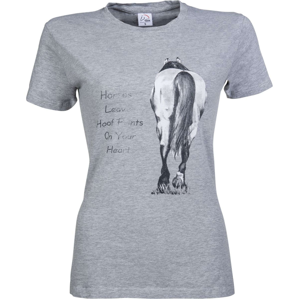 HKM Camiseta Horses leave Hoofprints Manga Corta Gris