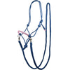 HKM Cabestro de Cuerda Strass Deko con Riendas Azul/Rosa
