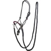 HKM Cabestro de Cuerda Strass Deko con Riendas Gris oscuro/Vid