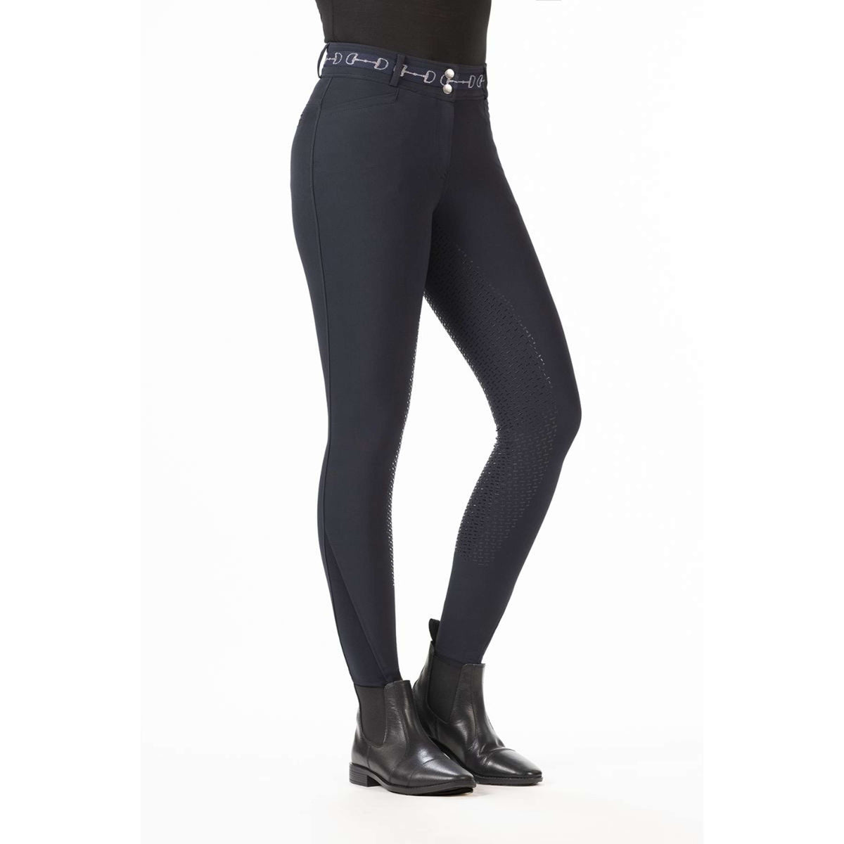 HKM Pantalón de Equitación Monaco Asiento de Silicona Azul oscuro