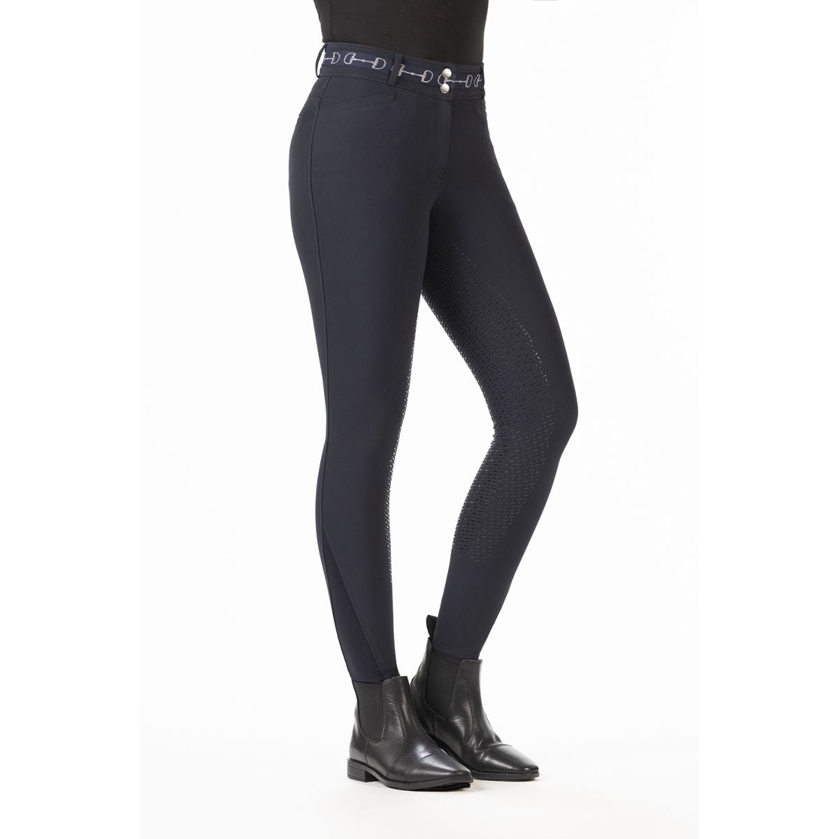 HKM Pantalón de Equitación Monaco Asiento de Silicona Azul oscuro