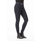 HKM Pantalón de Equitación Monaco Asiento de Silicona Azul oscuro