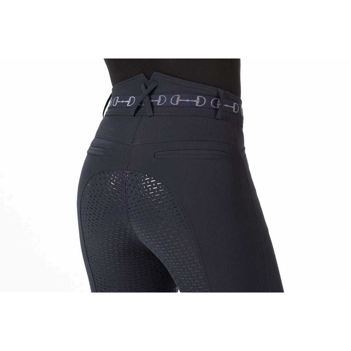 HKM Pantalón de Equitación Monaco Asiento de Silicona Azul oscuro