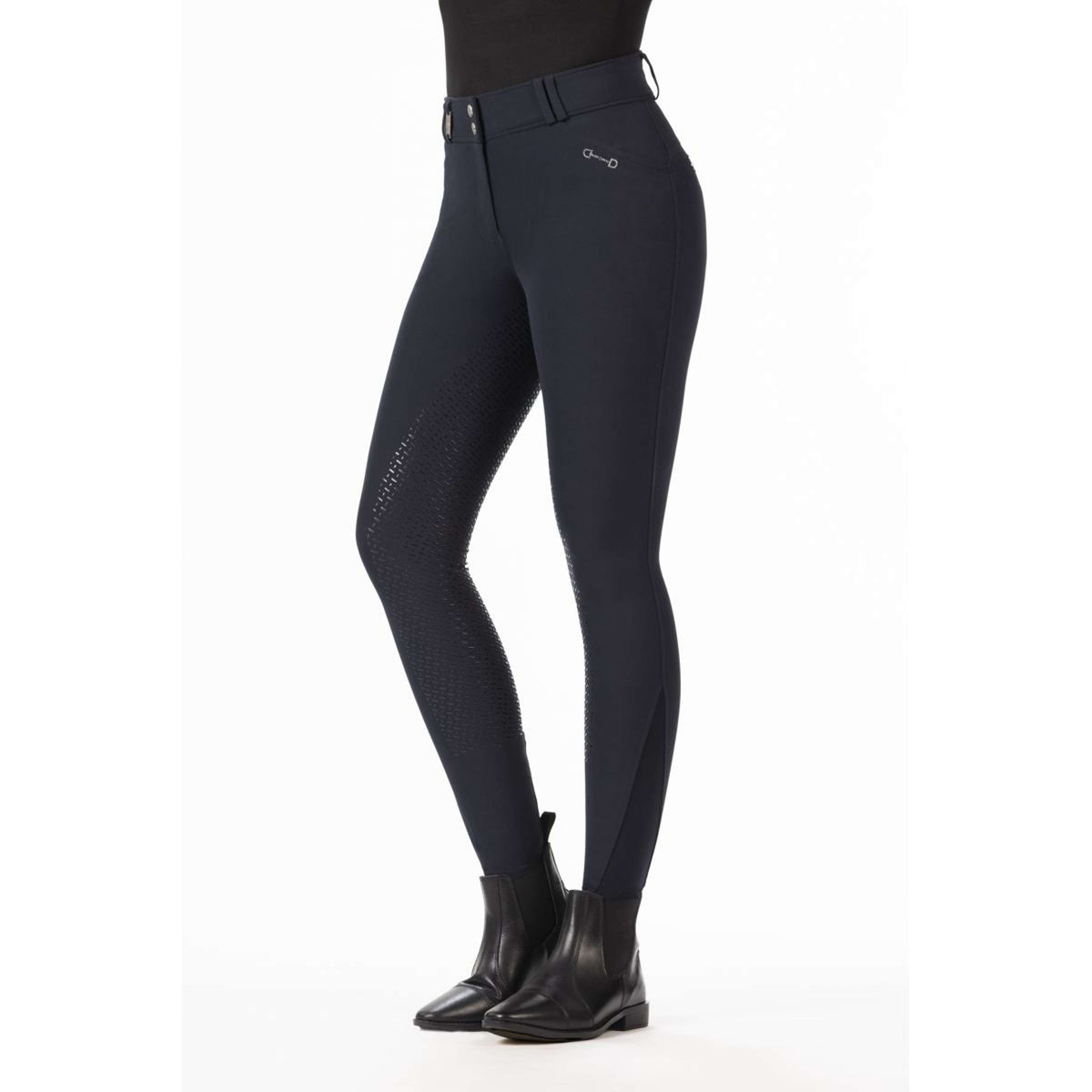 HKM Pantalón de Equitación Monaco Crystal Asiento de Silicona Azul oscuro