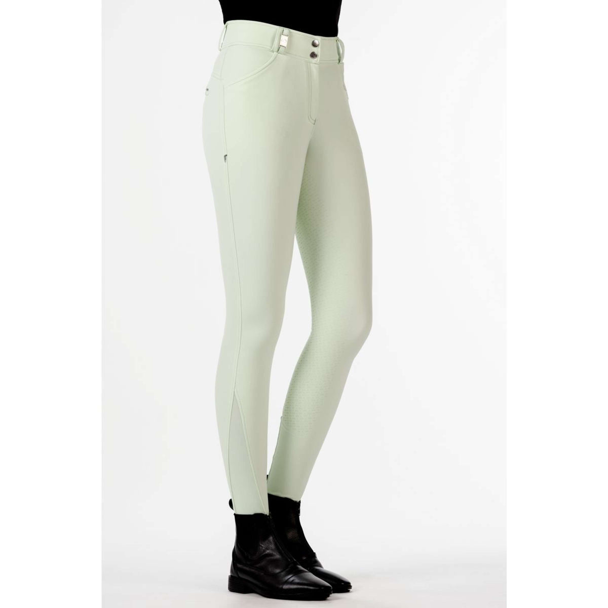 HKM Pantalón de Equitación Monaco Crystal Asiento de Silicona Menta