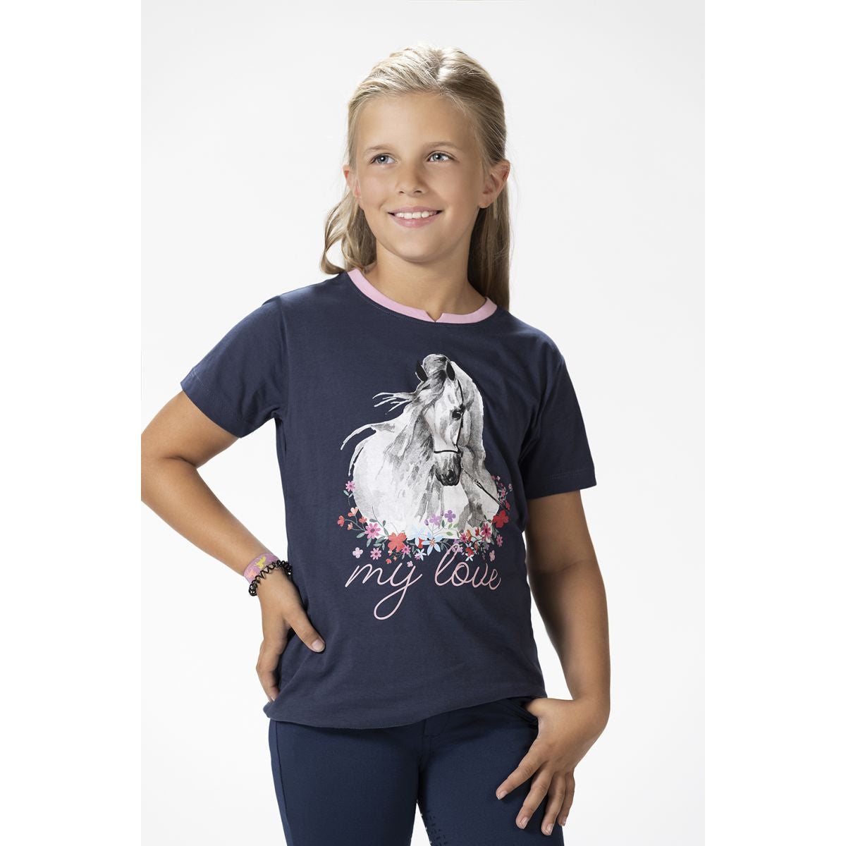 HKM T-Shirt Horse Spirit Azul oscuro